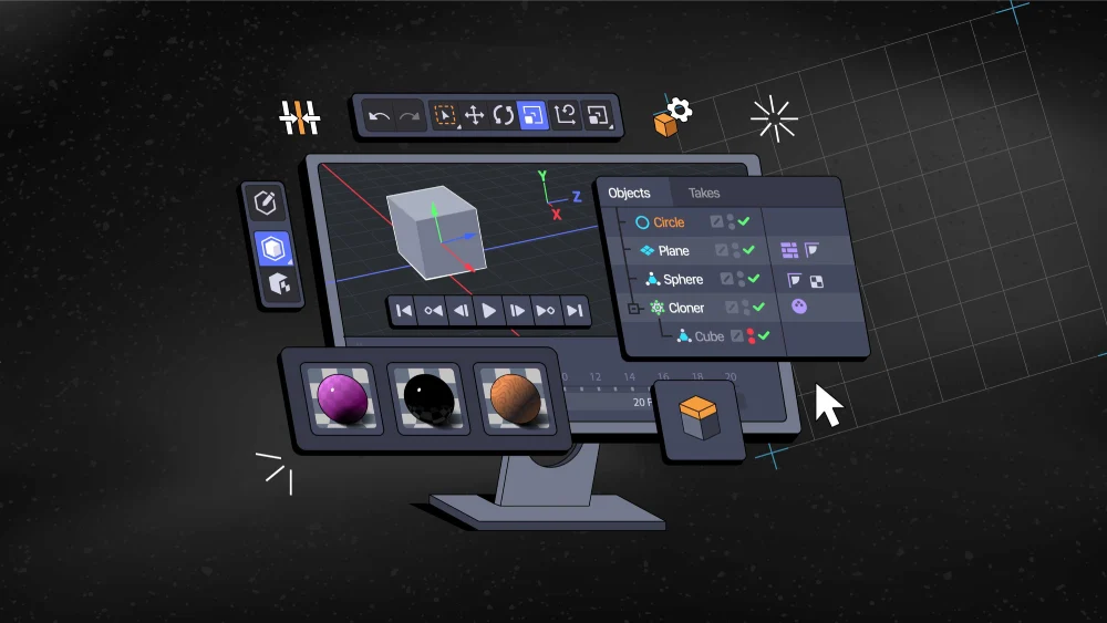 Professional 3D modeling software interface showing design tools for photorealistic rendering and product modeling