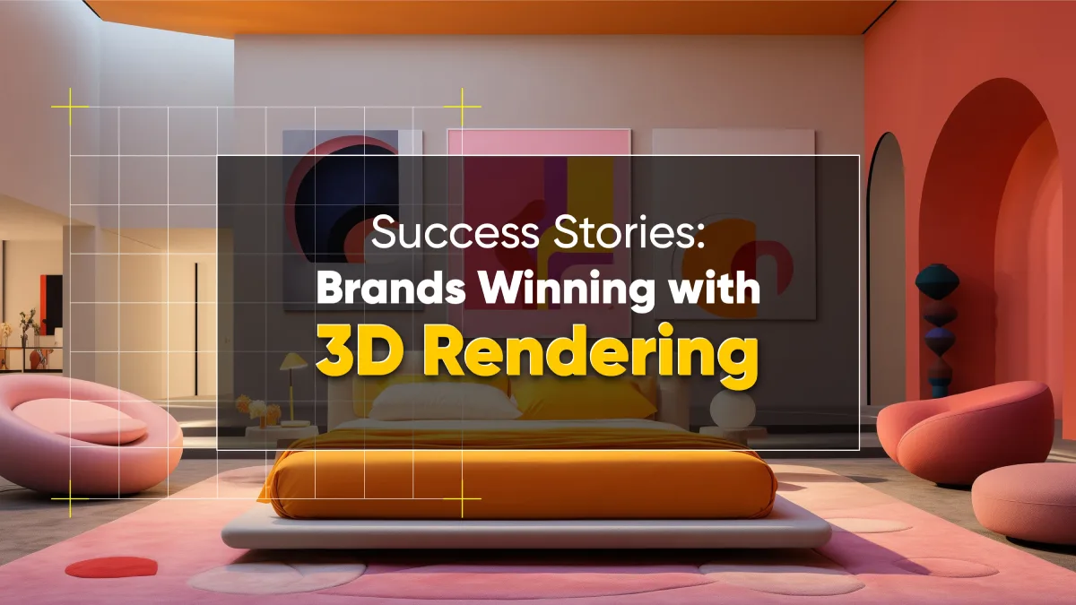 Modern 3D rendered interior showcasing successful brand applications of 3D technology