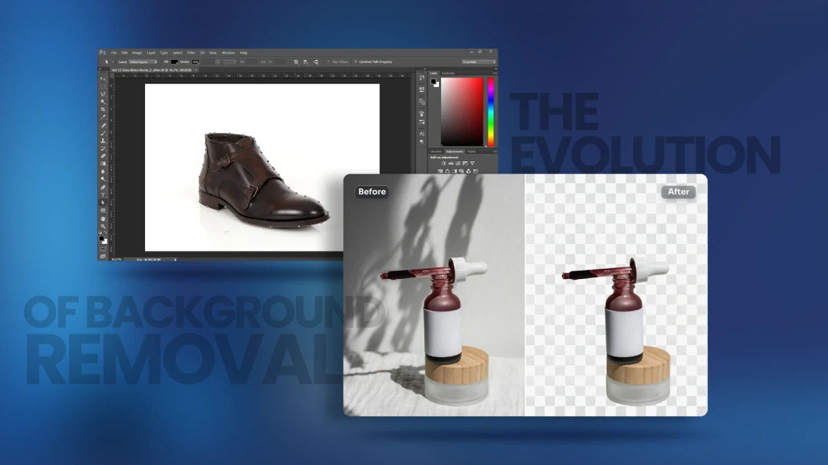 Evolution of background removal from manual Photoshop editing to AI automation for product photography