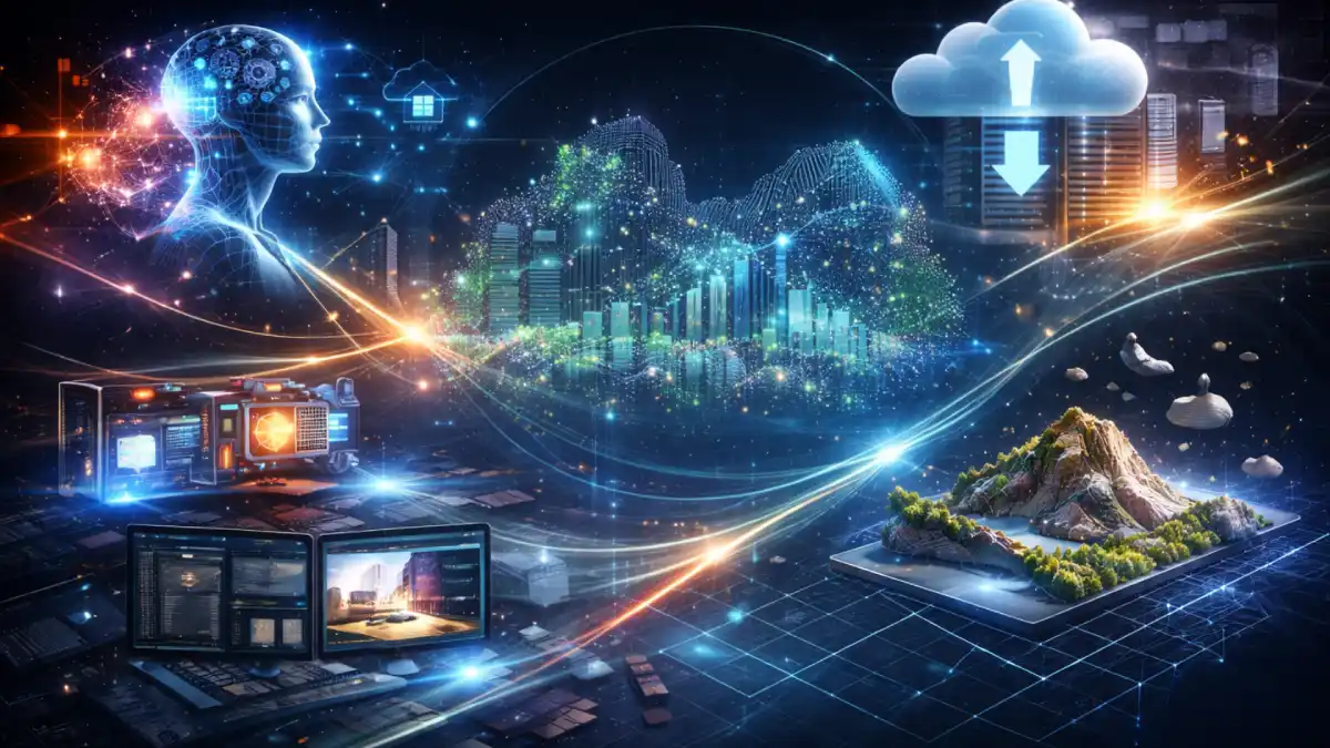 Top five 3D rendering trends to watch in 2026, including AI-assisted modeling, 3D Gaussian Splatting, hyper-realistic imperfections, interactive VR and AR, and cloud-based workflows